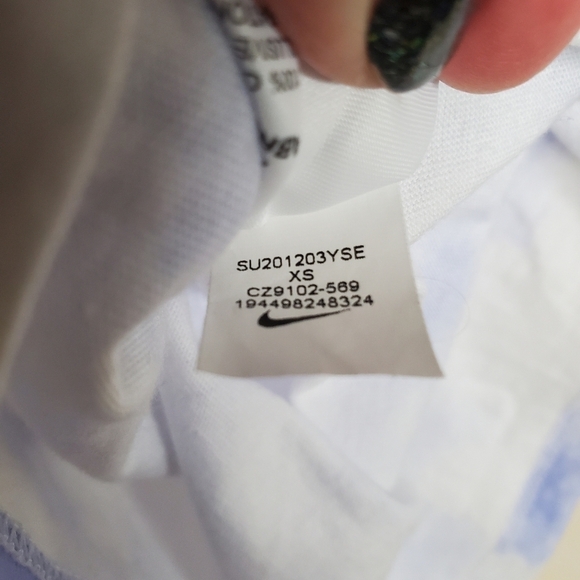 Nike‎ Womens Timby Tie Dye Tank Top Blue White Center Swoosh Sleeveless Workout - Picture 8 of 8